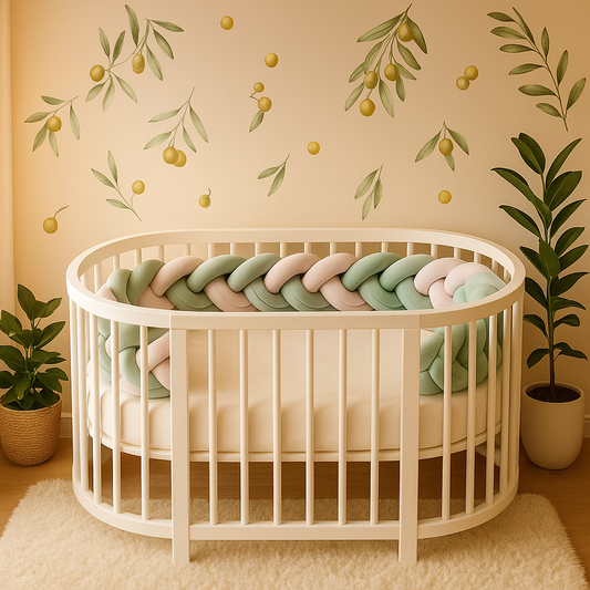 Tresse de lit vert blanc